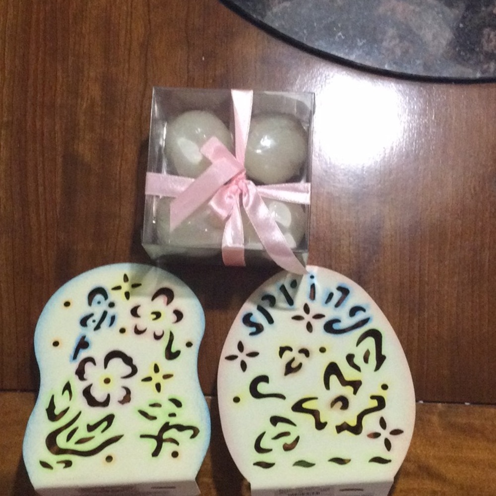 Easter Decor - Metal Holders & Egg Candles